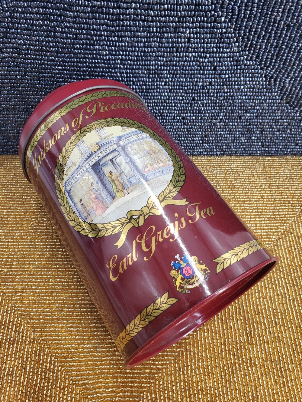 Vintage Jacksons of Piccadilly Tea Tin  6 1/4” Tall  (C21)